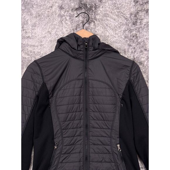 Lululemon Jacket 6 Womens First Mile Quilted Running Full Zip Black - Picture 2 of 8